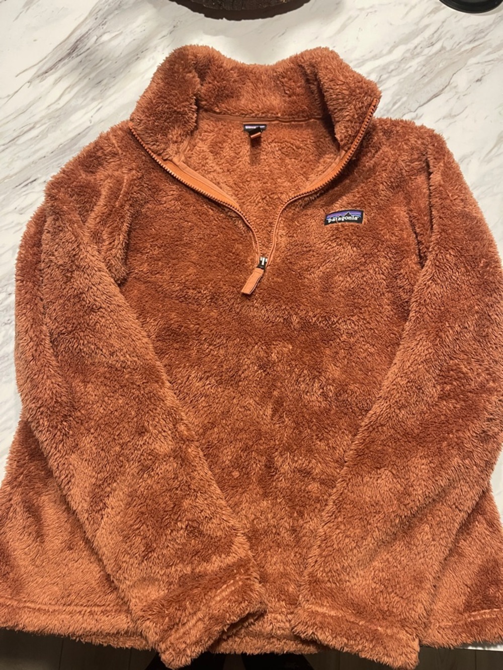 Patagonia Rust Brown Plush Half-Zip Fleece Pullover